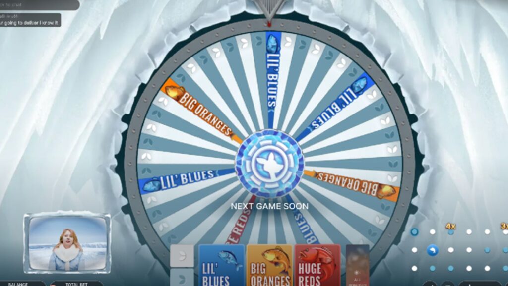 Sample bet on the Ice Fishing game